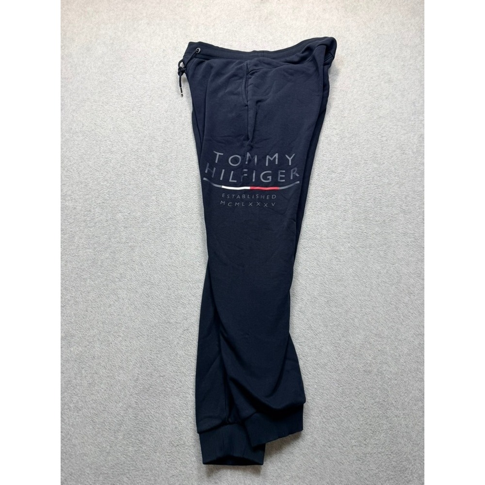 Tommy Hilfiger Mens Navy Blue Logo Jogger Sweatpants Established MCMLXXXV M